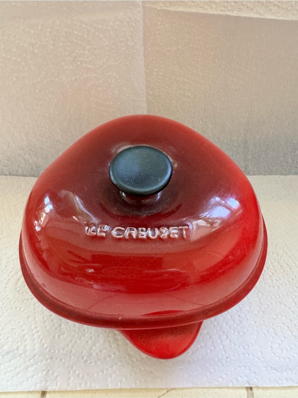 Le Creuset Red Apple Mini Cocotte or condiment dish